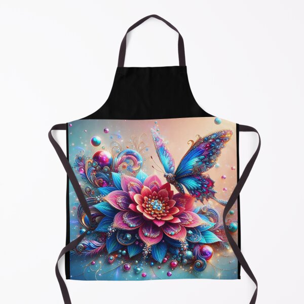 Item preview, Crystalline Butterfly on Bloom – Pink Blue Dreamy Fantasy Art designed and sold by EmeraldeaArt.