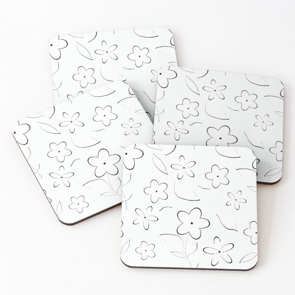 Item preview, Minimal Black and White Daisy Floral Seamless Repeat  designed and sold by Sharon Schwalbe.