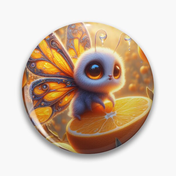 Item preview, Fluffy Creature Orange Butterfly in Otange Orchard designed and sold by EmeraldeaArt.