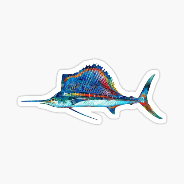 Item preview, Colorful Sailfish Fish Art designed and sold by Sharon Cummings Art.