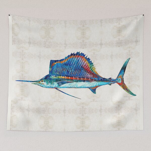 Item preview, Colorful Sailfish Fish Art designed and sold by Sharon Cummings Art.