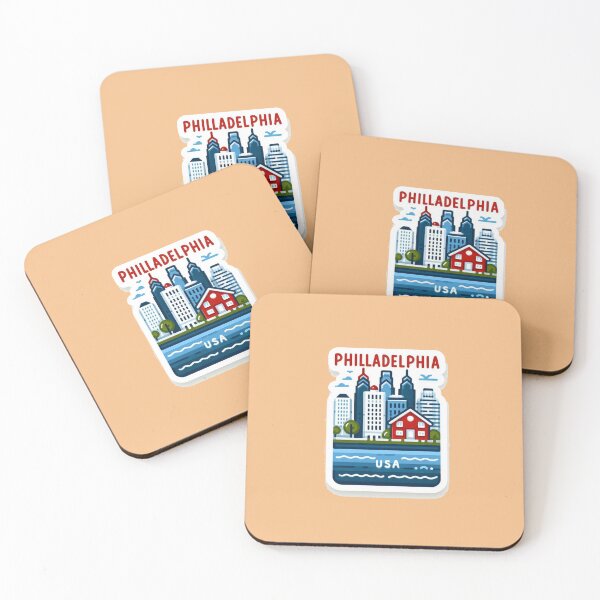 Item preview, Philadelphia Pennsylvania Minimalist Watercolor Cityscape Sticker,  designed and sold by PaintMeWorld.