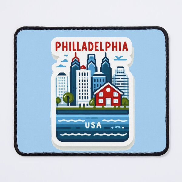 Item preview, Philadelphia Pennsylvania Minimalist Watercolor Cityscape Sticker, designed and sold by PaintMeWorld.