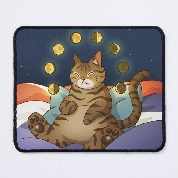 Item preview, Sleepy Cat with Moon Phases designed and sold by Kyna Arts.