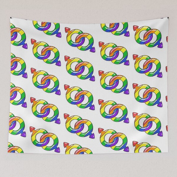 Item preview, Rainbow Interlocked Pride Symbols Art Print designed and sold by ZhivanCrimson.