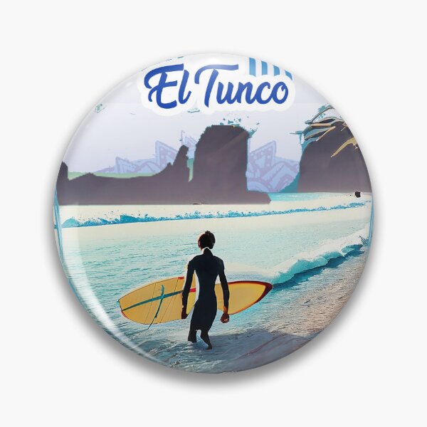 Item preview, El Tunco Beach – Tropical Art from El Salvador with Retro Surf Style designed and sold by emolinasv2023.