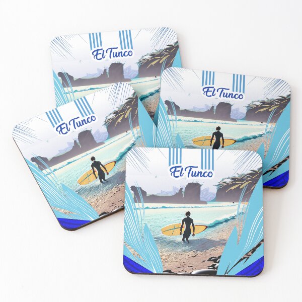 Item preview, El Tunco Beach – Tropical Art from El Salvador with Retro Surf Style designed and sold by emolinasv2023.