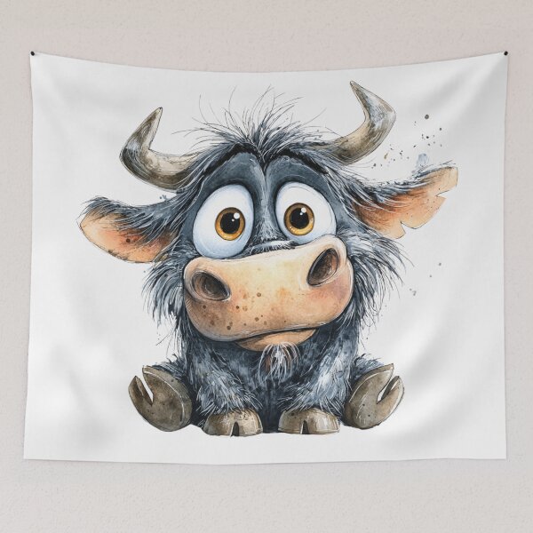 Item preview, Cute Cartoon Ox designed and sold by StudioRedKoala.