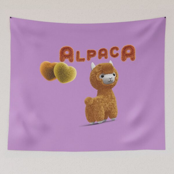 Item preview, Kawaii Alpaca with Fuzzy Lettering designed and sold by ToscaniArt.