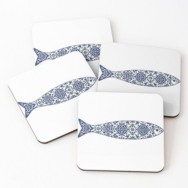 Item preview, Azulejo Fish Art – Portuguese Tile Pattern Design designed and sold by weirdfishes123.