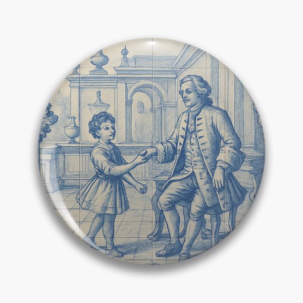 Item preview, Portuguese Azulejo Tile Art – Vintage Blue and White Classical Scene designed and sold by weirdfishes123.