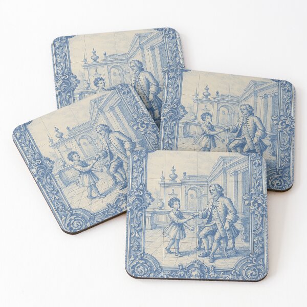 Item preview, Portuguese Azulejo Tile Art – Vintage Blue and White Classical Scene designed and sold by weirdfishes123.