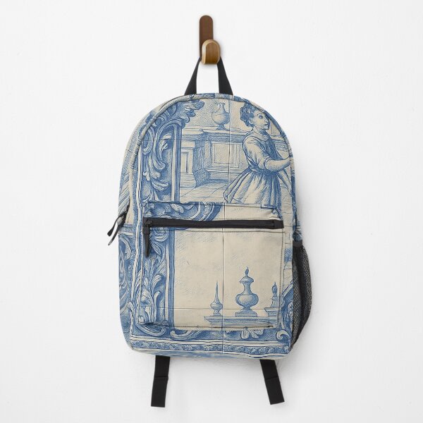 Item preview, Portuguese Azulejo Tile Art – Vintage Blue and White Classical Scene designed and sold by weirdfishes123.