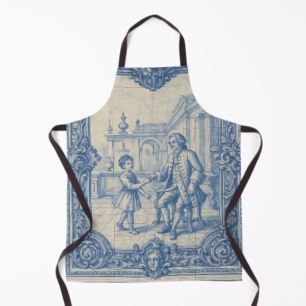Item preview, Portuguese Azulejo Tile Art – Vintage Blue and White Classical Scene designed and sold by weirdfishes123.