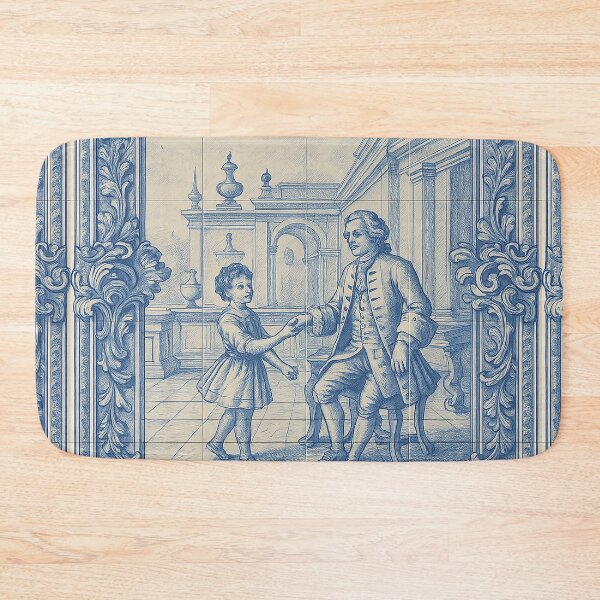 Item preview, Portuguese Azulejo Tile Art – Vintage Blue and White Classical Scene designed and sold by weirdfishes123.