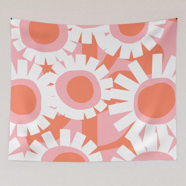 Item preview, Iconic Modern Garden in Pastel Pink and Orange designed and sold by Deutschic.