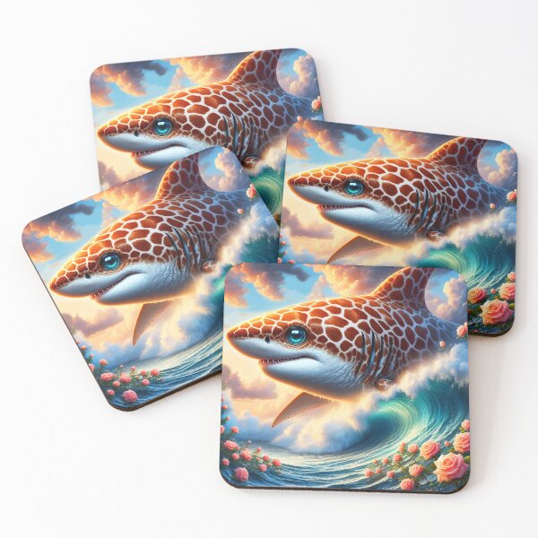 Item preview, Giraffe Shark Splash – Surreal Floral Fantasy designed and sold by EmeraldeaArt.
