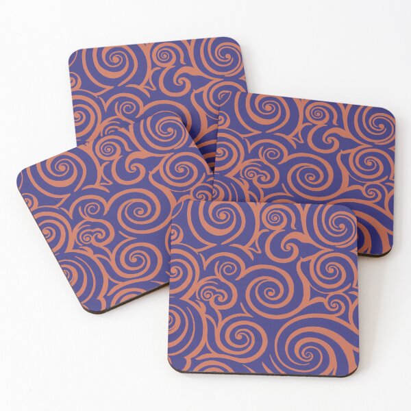Item preview,  Elegant Spirals in Royal Blue and Burnt Orange designed and sold by Owcomm.