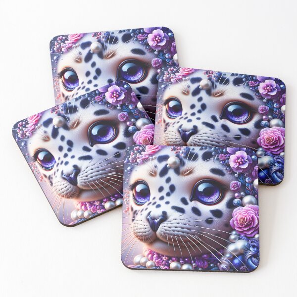 Item preview, Spotted Seal Elegance – Closeup Floral Portrait designed and sold by EmeraldeaArt.