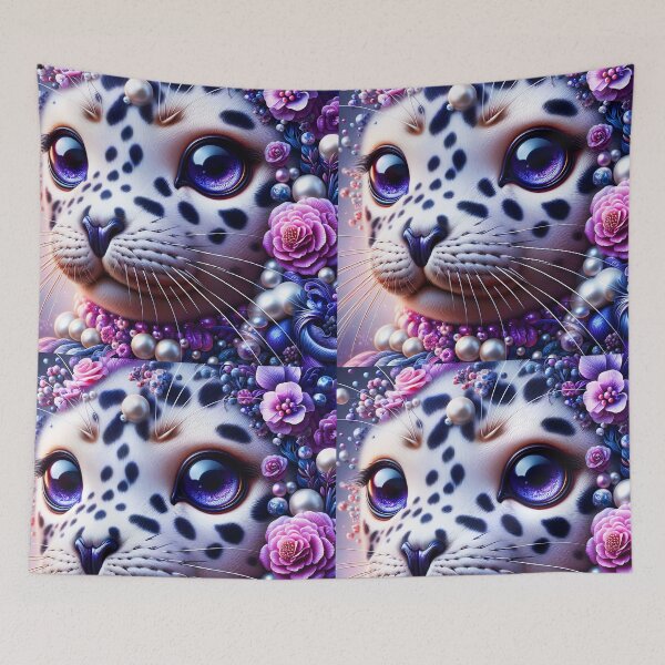 Item preview, Elegancia de foca moteada: retrato floral en primer plano designed and sold by EmeraldeaArt.