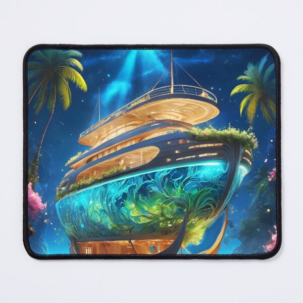 Item preview, Floral Fantasy Yacht – Dreamy Sailing Scene designed and sold by EmeraldeaArt.