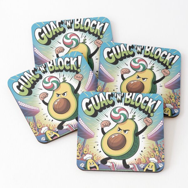 Item preview, GUAC ’N’ BLOCK! Avocado Volleyball Smash Design designed and sold by Shabby Script Archive | Digital Designer .