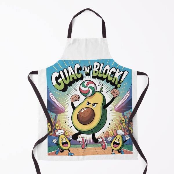 Item preview, GUAC ’N’ BLOCK! Avocado Volleyball Smash Design designed and sold by Shabby Script Archive | Digital Designer .