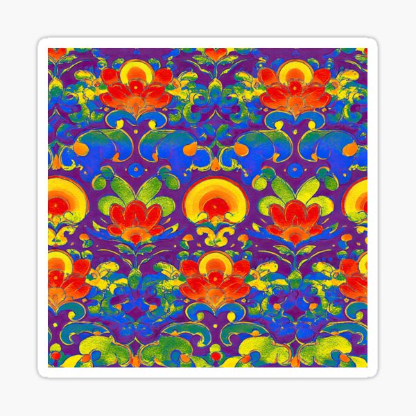 Item preview, Bright Joyful Traditional Folk Art Rainbow Pride Print designed and sold by thaneydesign.