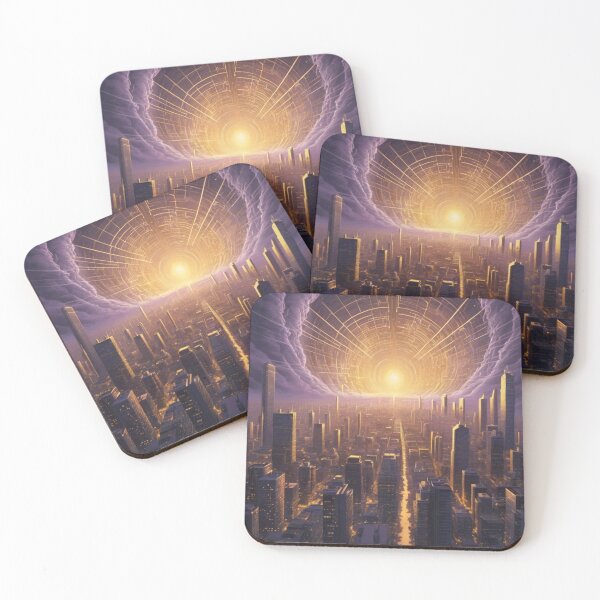 Item preview, Where the familiar cityscape dissolves into a luminous tunnel, a gateway to parallel realities awaits. designed and sold by VA Design.