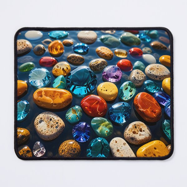 Item preview, Gems and Pebbles in Water – Sparkling Streambed designed and sold by EmeraldeaArt.