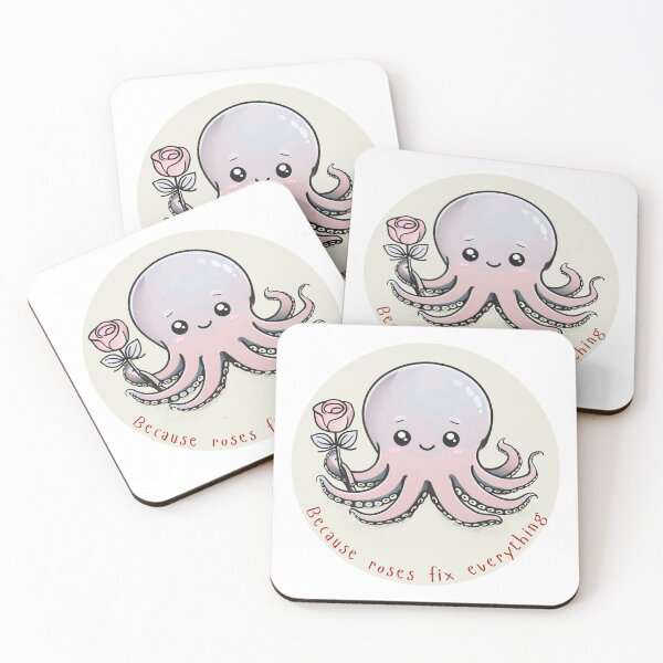 Item preview, Cute Octopus with Rose – Because Roses Fix Everything designed and sold by Serene Madcap.