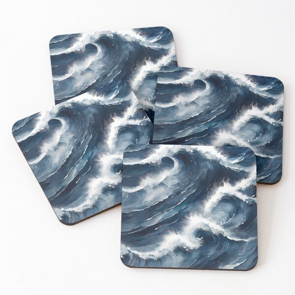Item preview, Powerful dark blue ocean waves crash and foam, filling the frame with dynamic motion and overwhelming force designed and sold by homydesign.