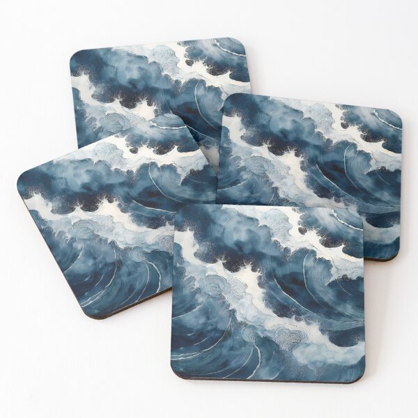 Item preview, Powerful dark blue ocean waves crash and foam, filling the frame with dynamic motion and overwhelming force designed and sold by homydesign.