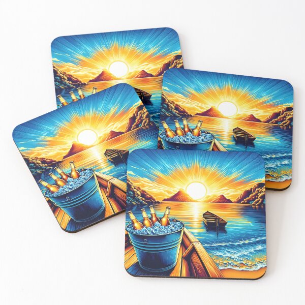Item preview, Sunset Beers on the Beach designed and sold by EmeraldeaArt.
