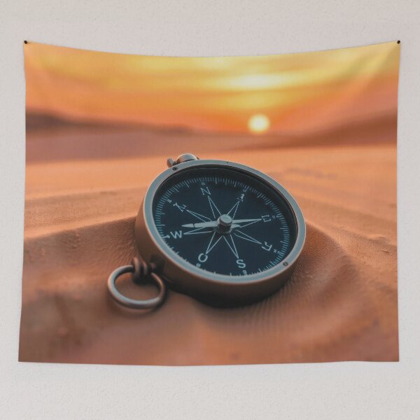 Item preview, Sunrise Compass on Dune designed and sold by CTM ArtStudio.