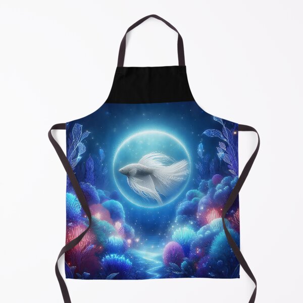 Item preview, White Fish Swimming in Front of Full Moon Underwater designed and sold by EmeraldeaArt.