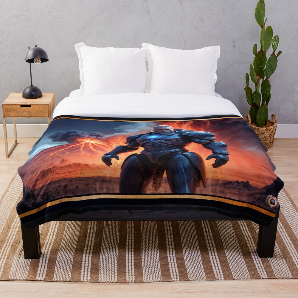 Dramatic Portrait Of Captain Keldor Of The Osmidoridian Empire AI Concept Art by Xzendor7 | Powerful Enigmatic Scene 3 Dramatic Portrait Of Captain Keldor Of The Osmidoridian Empire Entralling AI Concept Art by Xzendor7 Decorative Art Print Throw Blanket