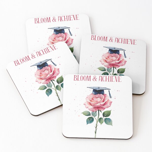 Item preview, Watercolor Pink Rose with Graduation Cap – Elegant Graduation Floral Art designed and sold by Yuli Club.