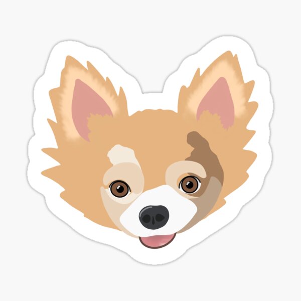 Cute chihuahua, trendy,aesthetic, cute, puppy, puppy face, cartoon, Sticker