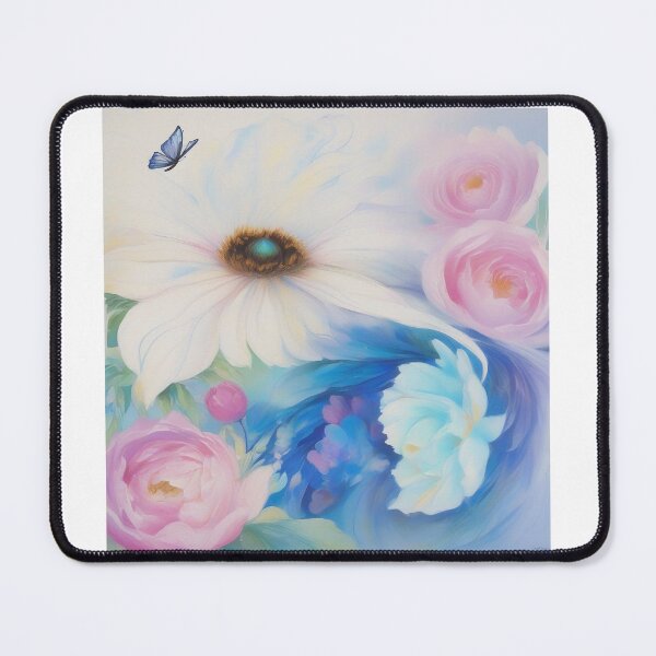 Item preview, Ethereal Daisies & Peonies-AI Reimagined with a Single Butterfly Friend designed and sold by Lisas Watercolor Dreams.