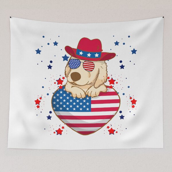 Item preview, Patriotic Golden Retriever Gift - Unique American Dog Art designed and sold by DesignsbySisco.