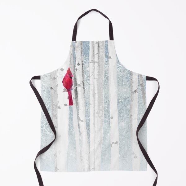 Item preview, Watercolor Red Cardinal Bird Winter Birch Forest designed and sold by countrymouse.
