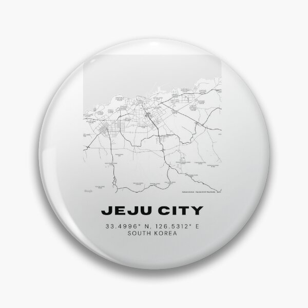 Item preview, Minimalist Jeju City Map – South Korea Island Capital in Black & White designed and sold by RM-Journey.