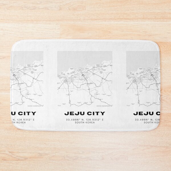 Item preview, Minimalist Jeju City Map – South Korea Island Capital in Black & White designed and sold by RM-Journey.