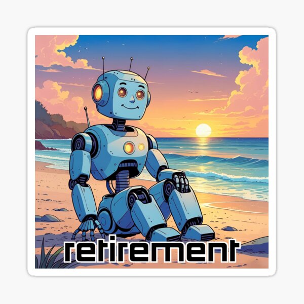 Item preview, Robot on a Sun Drenched Beach Soaking up the Rays! designed and sold by MPC-Mince-Pies.