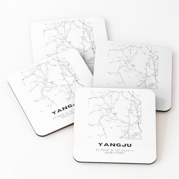 Item preview, Minimalist Yangju Map – Peaceful Gyeonggi City in Monochrome Design designed and sold by RM-Journey.