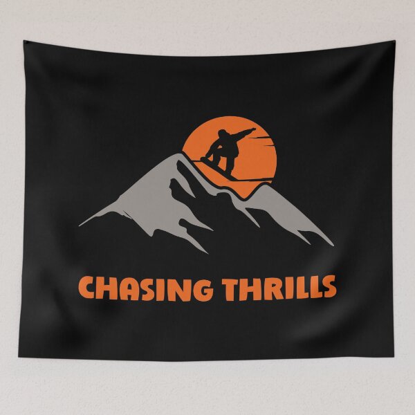 Item preview, Snowboard Winter Mountains Chasing Thrills Design  designed and sold by LovelyHappyGift.