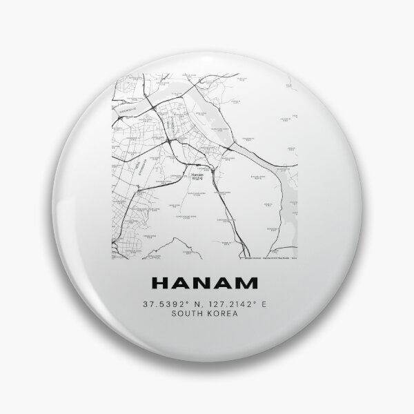 Item preview, Minimalist Hanam Map – Gyeonggi’s Modern Riverside City in Line Art designed and sold by RM-Journey.