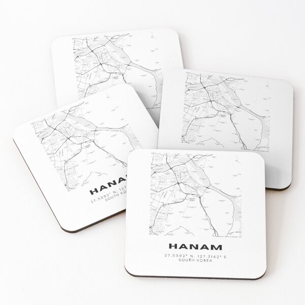Item preview, Minimalist Hanam Map – Gyeonggi’s Modern Riverside City in Line Art designed and sold by RM-Journey.