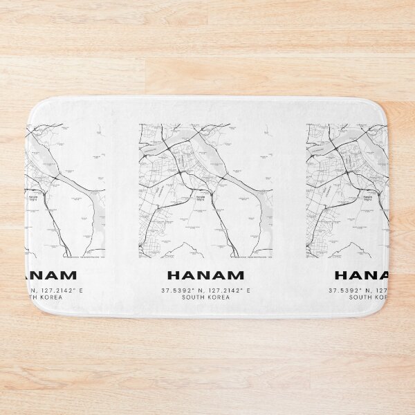 Item preview, Minimalist Hanam Map – Gyeonggi’s Modern Riverside City in Line Art designed and sold by RM-Journey.